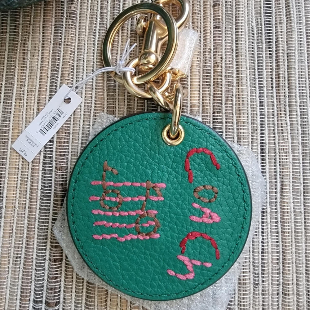 Coach Mirror bagcharm with embroidery